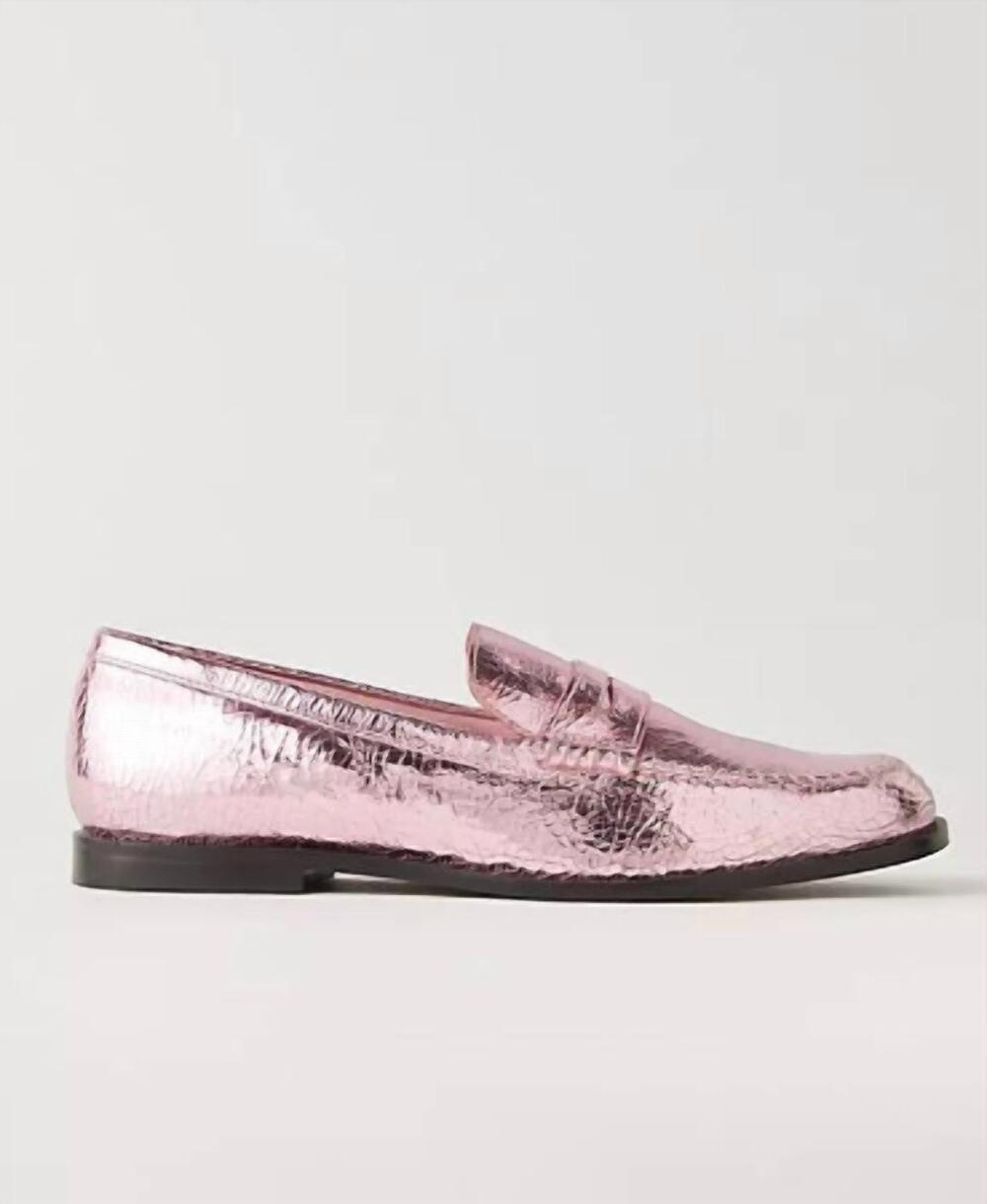 NEW FREE PEOPLE women's blanket stitch loafers in pink